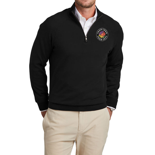 Brooks Brothers® Custom Embroidered Cotton Stretch 1/4-Zip Sweater - BB18402