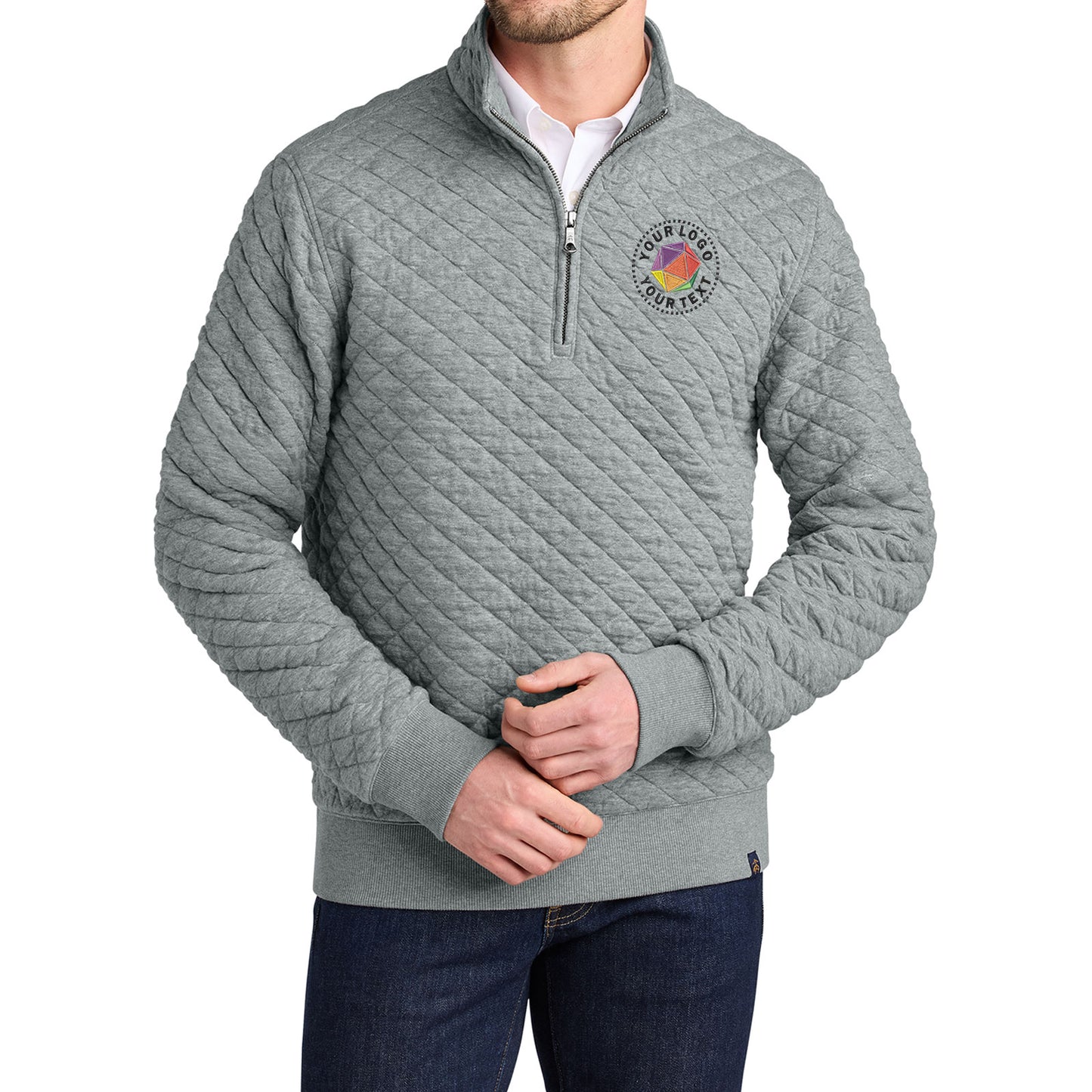Brooks Brothers® Custom Embroidered Diamond Quilt 1/4-Zip  -  BB18212