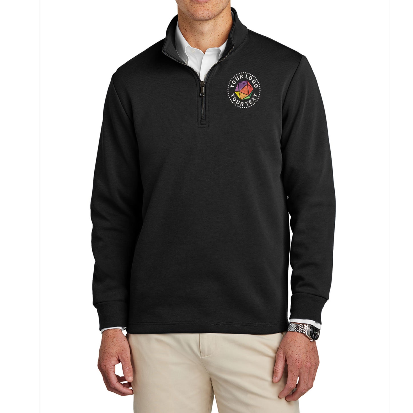 Brooks Brothers® Custom Embroidered Double-Knit 1/4-Zip - BB18206