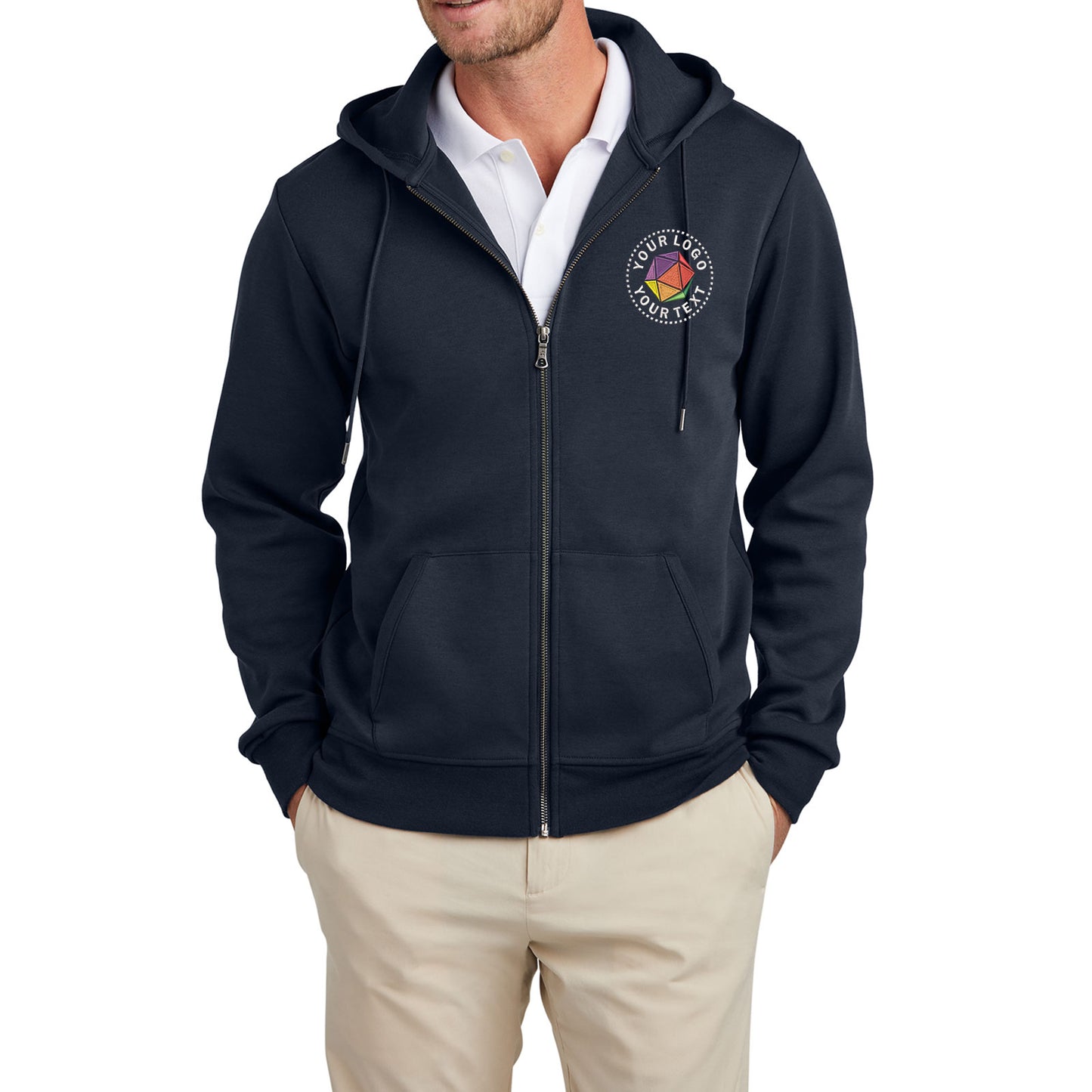 Brooks Brothers® Custom Embroidered Double-Knit Full-Zip Hoodie - BB18208