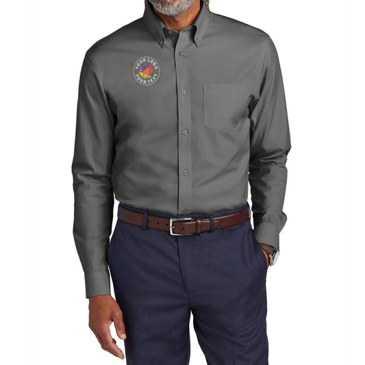 Brooks Brothers® Custom Embroidered Tall Wrinkle-Free Stretch Pinpoint Shirt - TBB18000