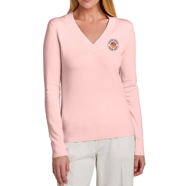 Brooks Brothers® Custom Embroidered Women’s Cotton Stretch V-Neck Sweater - BB18401