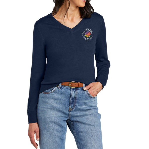 Brooks Brothers® Custom Embroidered Women’s Washable Merino V-Neck Sweater - BB18411