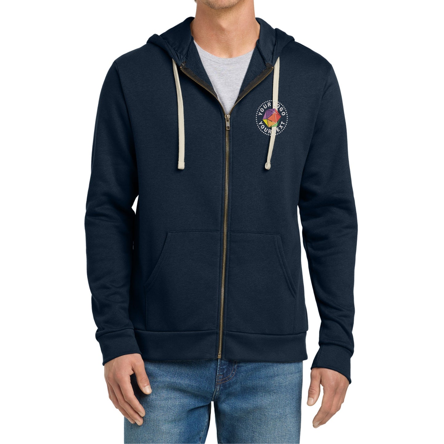 Next Level Apparel® Adult Santa Barbara Custom Embroiderd Zip Hoodie - NL9602