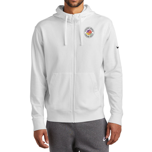 Nike Custom Embroidered Club Fleece Sleeve Swoosh Full-Zip Hoodie - NKDR1513