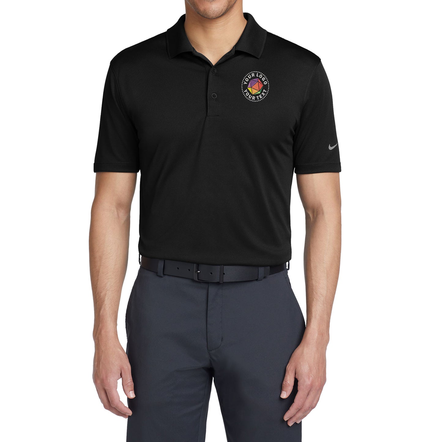 Nike Dri-FIT Custom Embroidered Classic Fit Players Polo with Flat Knit Collar - 838956