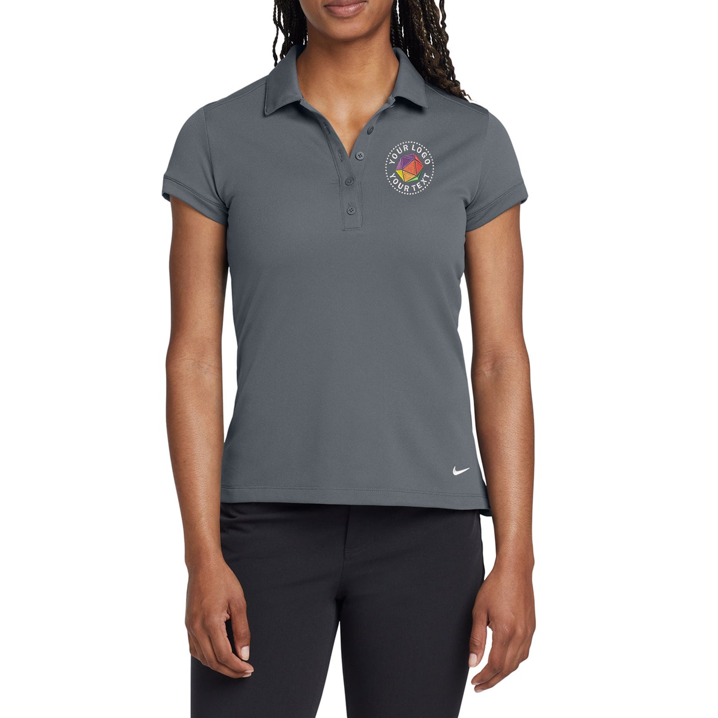 Nike Women's Custom Embroidered Dri-FIT Solid Icon Pique Modern Fit Polo - 746100
