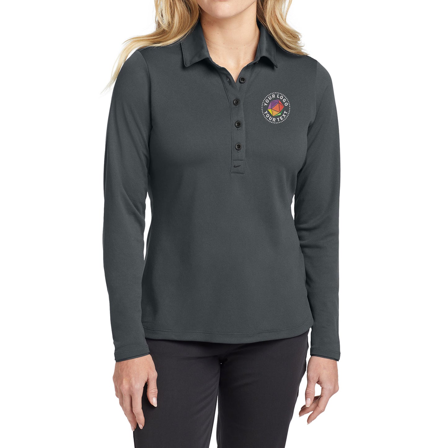 Nike Women's Custom Embroidered Long Sleeve Dri-FIT Stretch Tech Polo - 545322