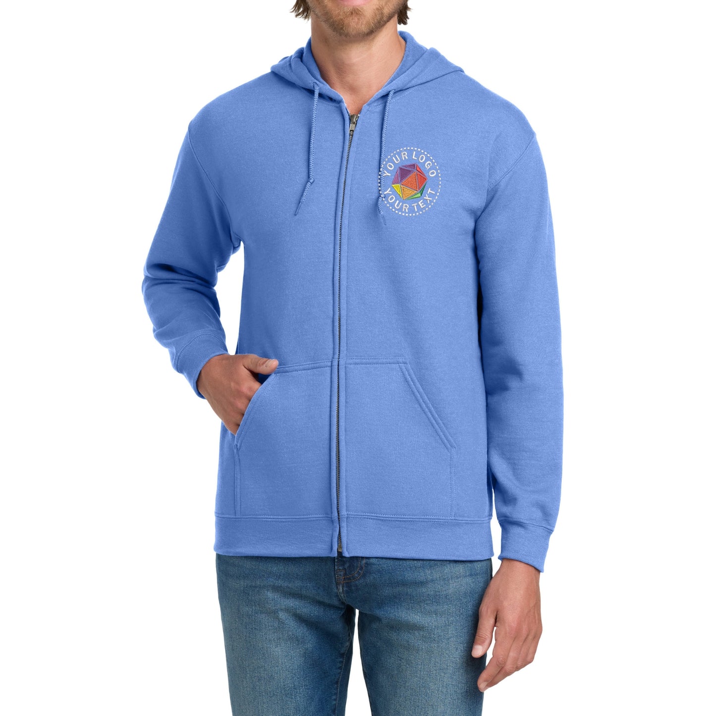 Gildan® Custom Embroidered Heavy Blend™ Full-Zip Hooded Sweatshirt - 18600
