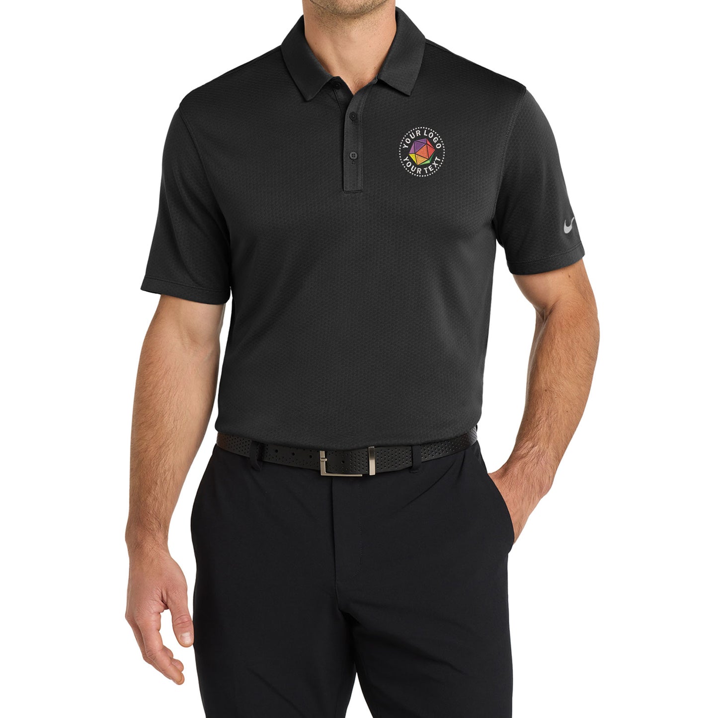 Nike Custom Embroidered Dri-FIT Hex Textured Polo - NKAH6266
