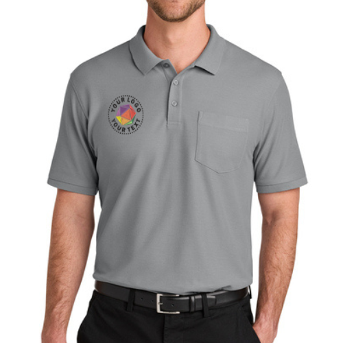 Port Authority® Custom Embroidered Wearever Signature Pique Pocket Polo - K200P