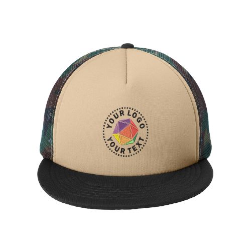 District® Custom Embroidered Flat Bill Snapback Trucker Cap - DT624