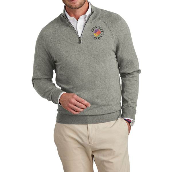 Brooks Brothers® Custom Embroidered Cotton Stretch 1/4-Zip Sweater - BB18402