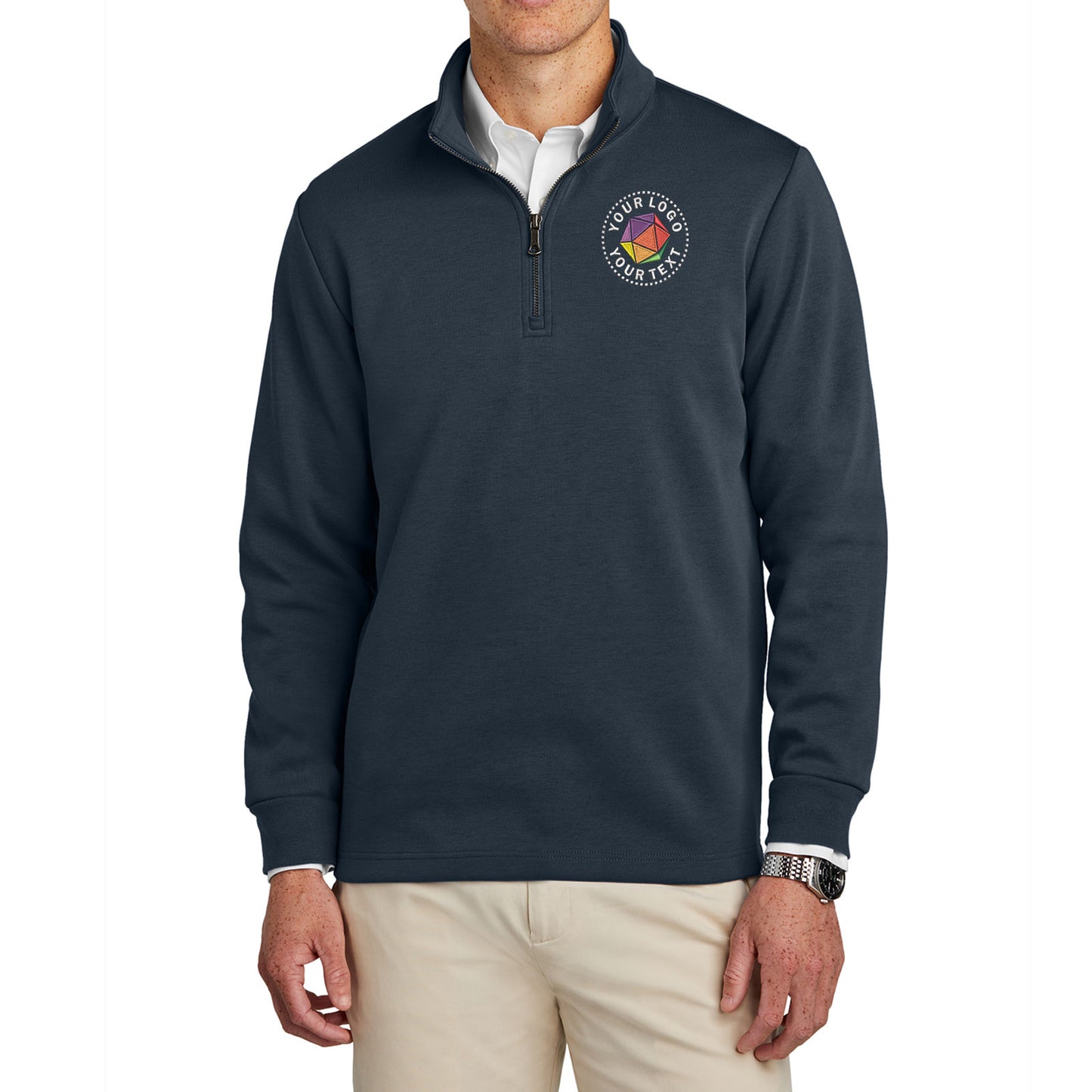 Brooks Brothers® Custom Embroidered Double-Knit 1/4-Zip - BB18206