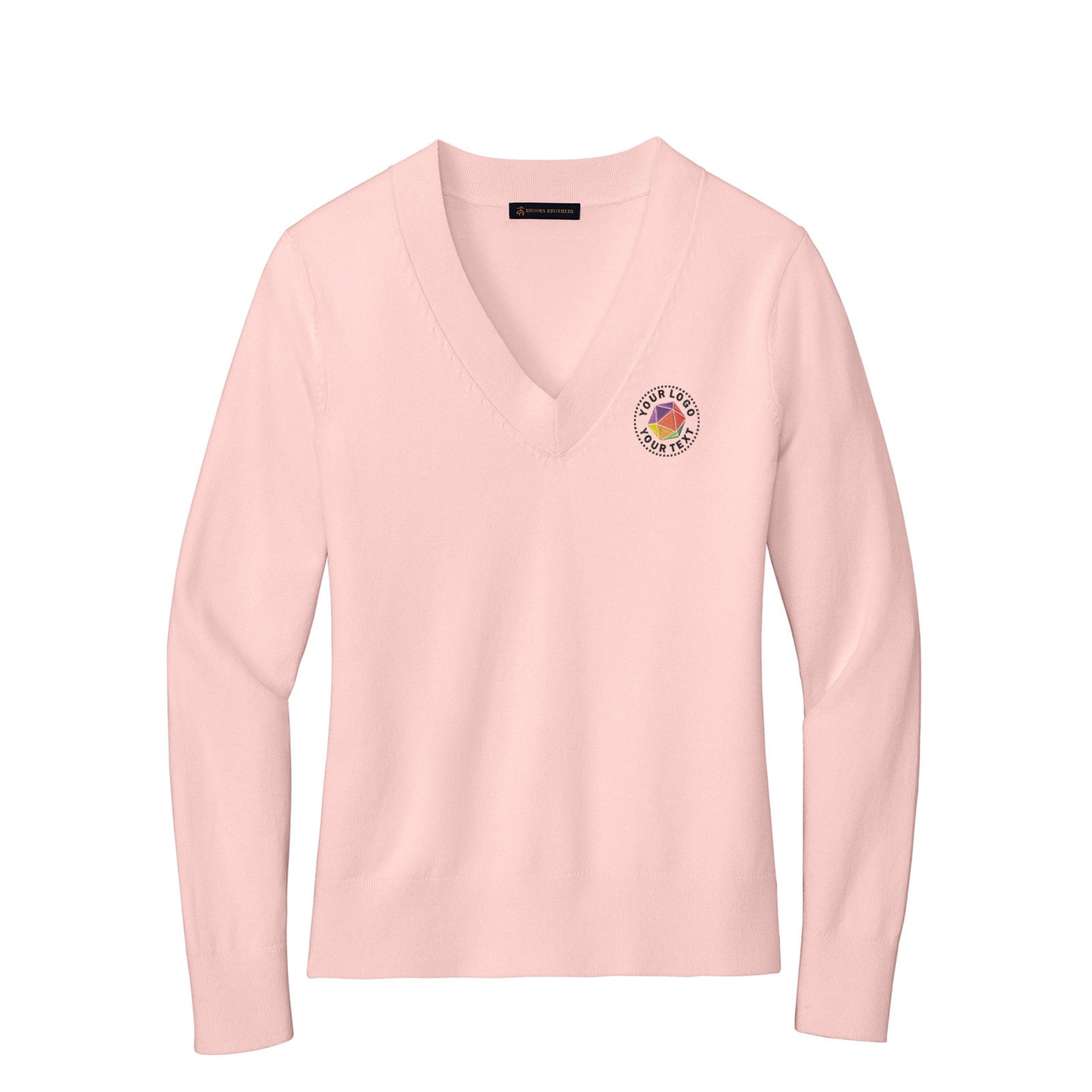 Brooks Brothers® Custom Embroidered Women’s Cotton Stretch V-Neck Sweater - BB18401