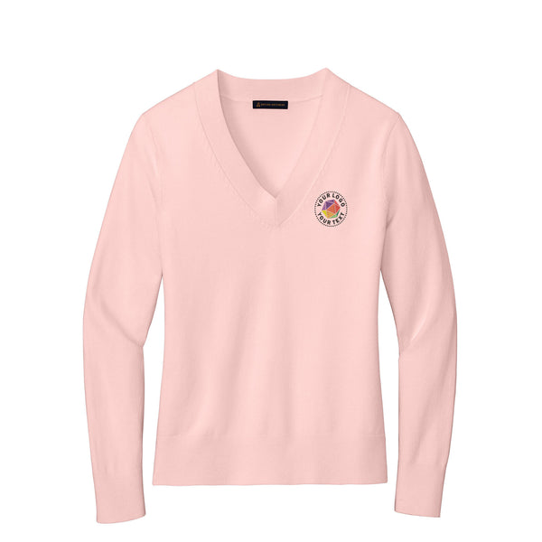 Brooks Brothers® Custom Embroidered Women’s Cotton Stretch V-Neck Sweater - BB18401