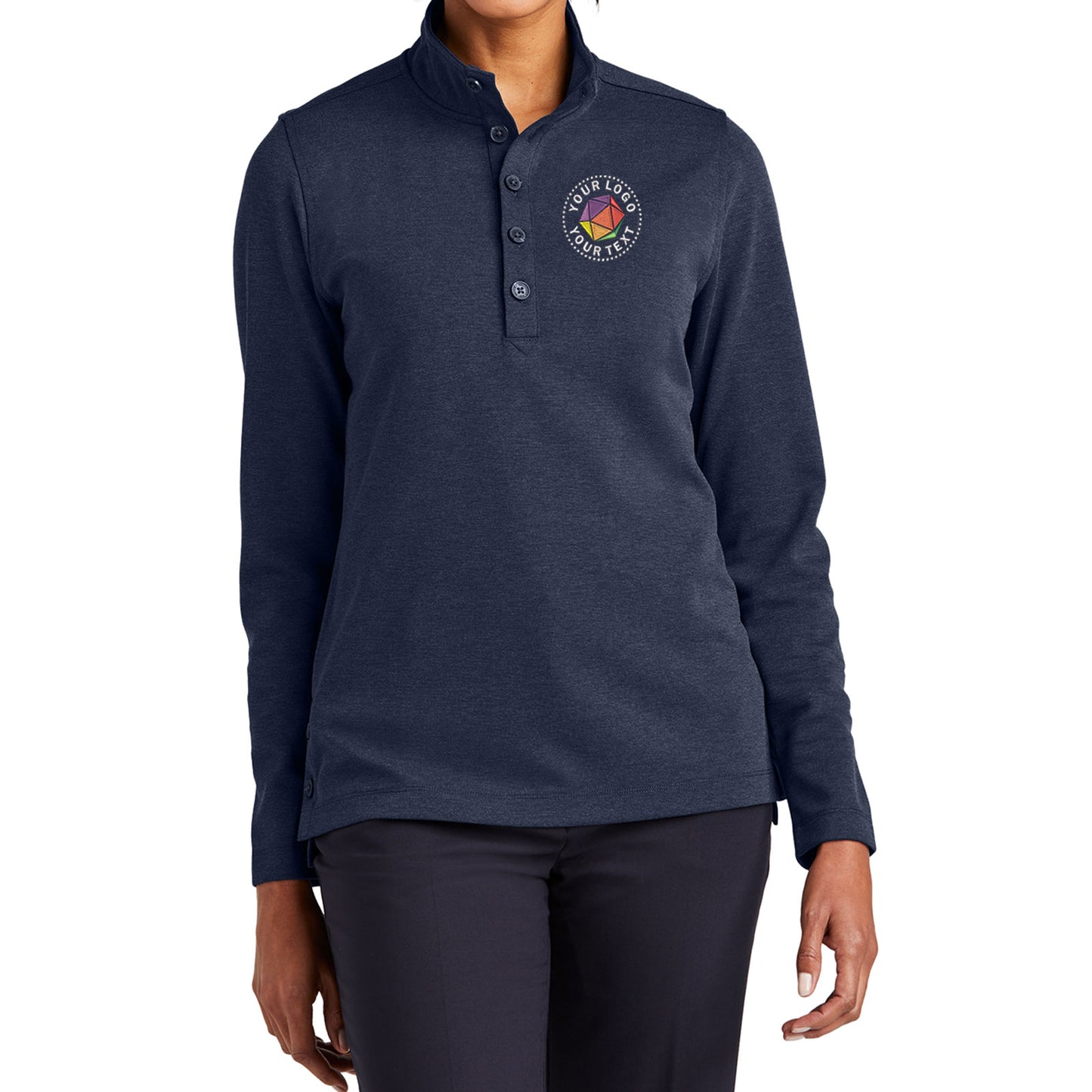 Brooks Brothers® Custom Embroidered Women’s Mid-Layer Stretch 1/2-Button - BB18203