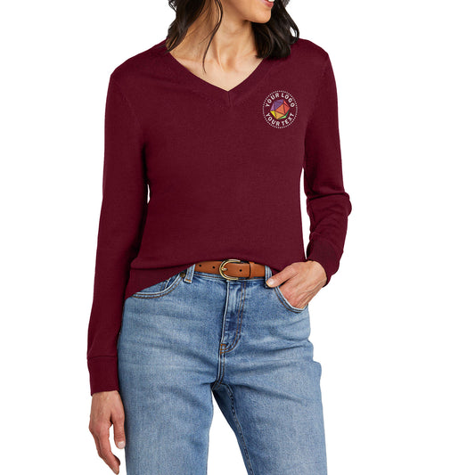 Brooks Brothers® Custom Embroidered Women’s Washable Merino V-Neck Sweater - BB18411