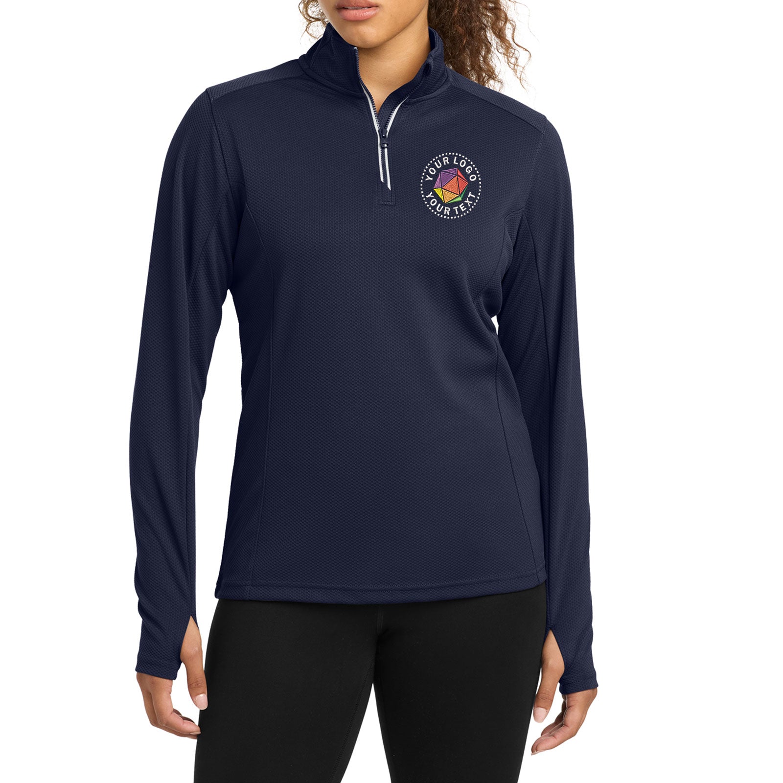 Sport-Tek® Custom Embroidered  Women's Sport-Wick® Textured 1/4-Zip Pullover - LST860