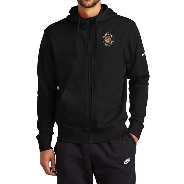 Nike Custom Embroidered Club Fleece Sleeve Swoosh Full-Zip Hoodie - NKDR1513