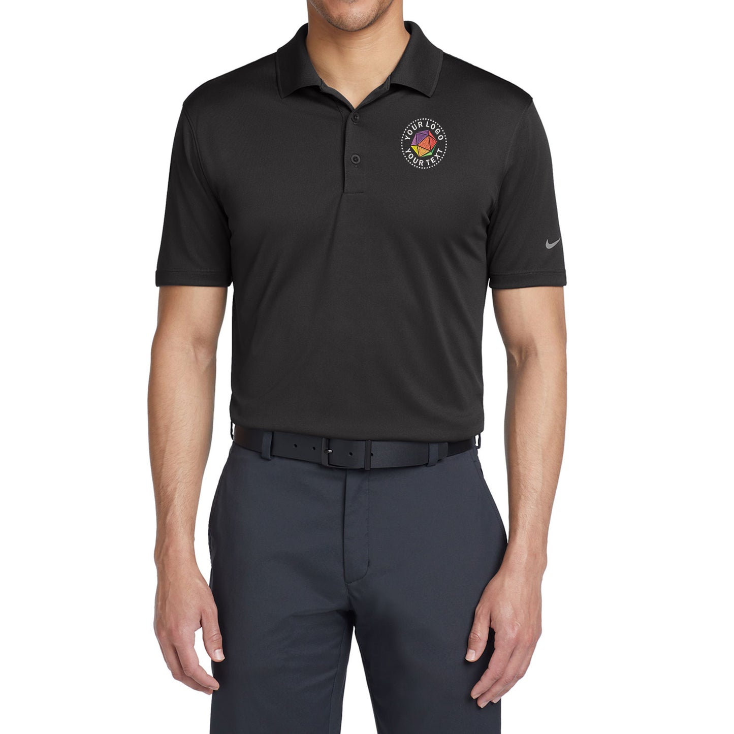 Nike Dri-FIT Custom Embroidered Classic Fit Players Polo with Flat Knit Collar - 838956