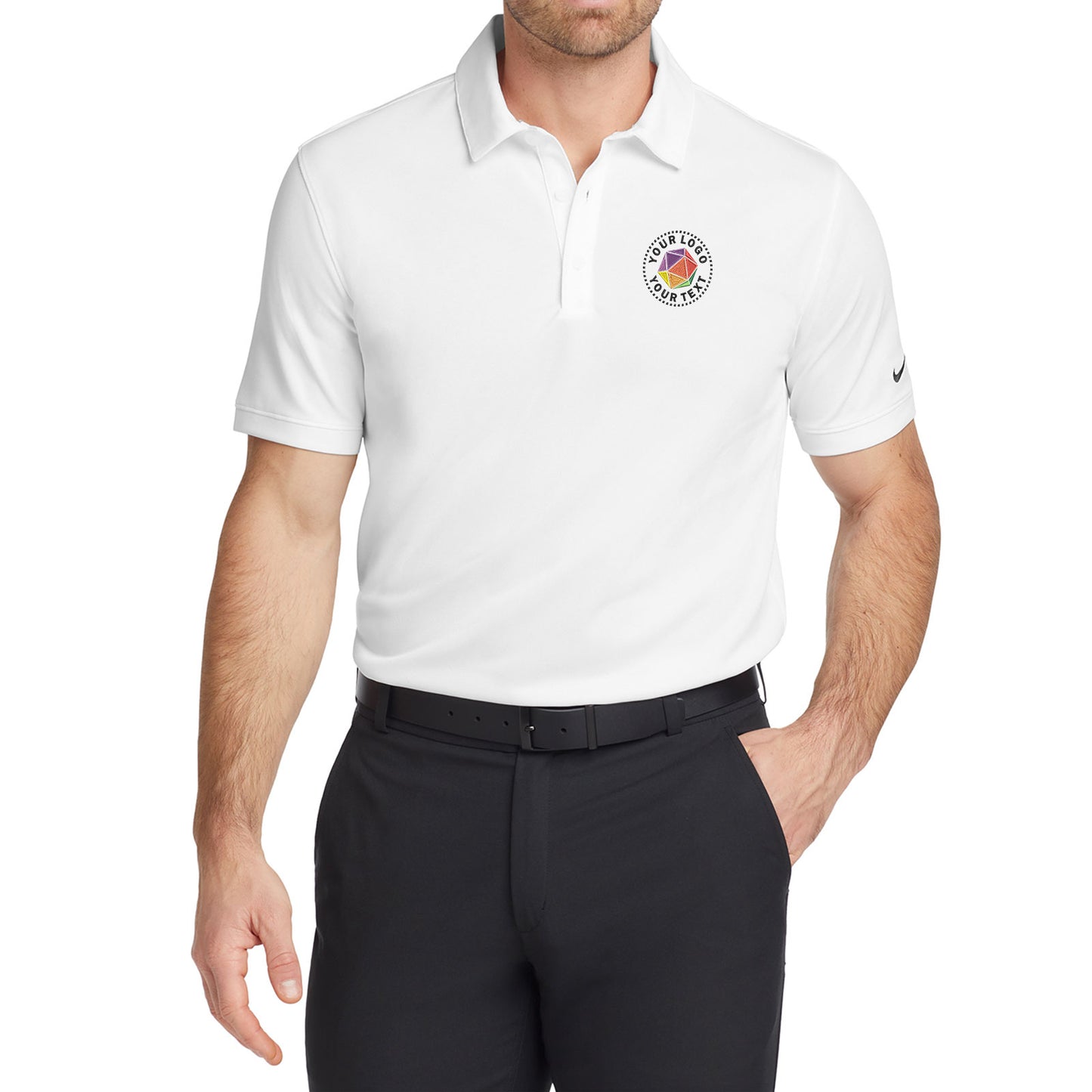 Nike Custom Embroidered Dri-FIT Solid Icon Pique Modern Fit Polo - 746099