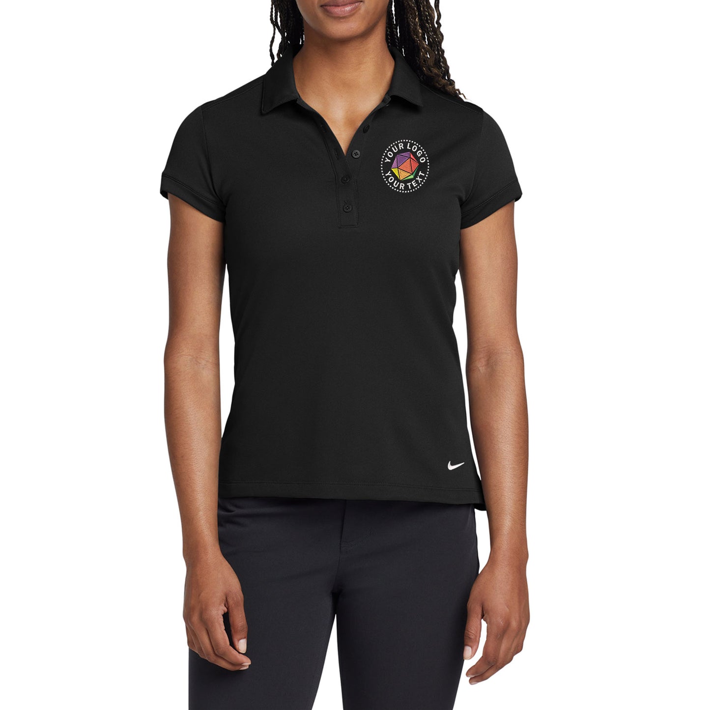 Nike Women's Custom Embroidered Dri-FIT Solid Icon Pique Modern Fit Polo - 746100