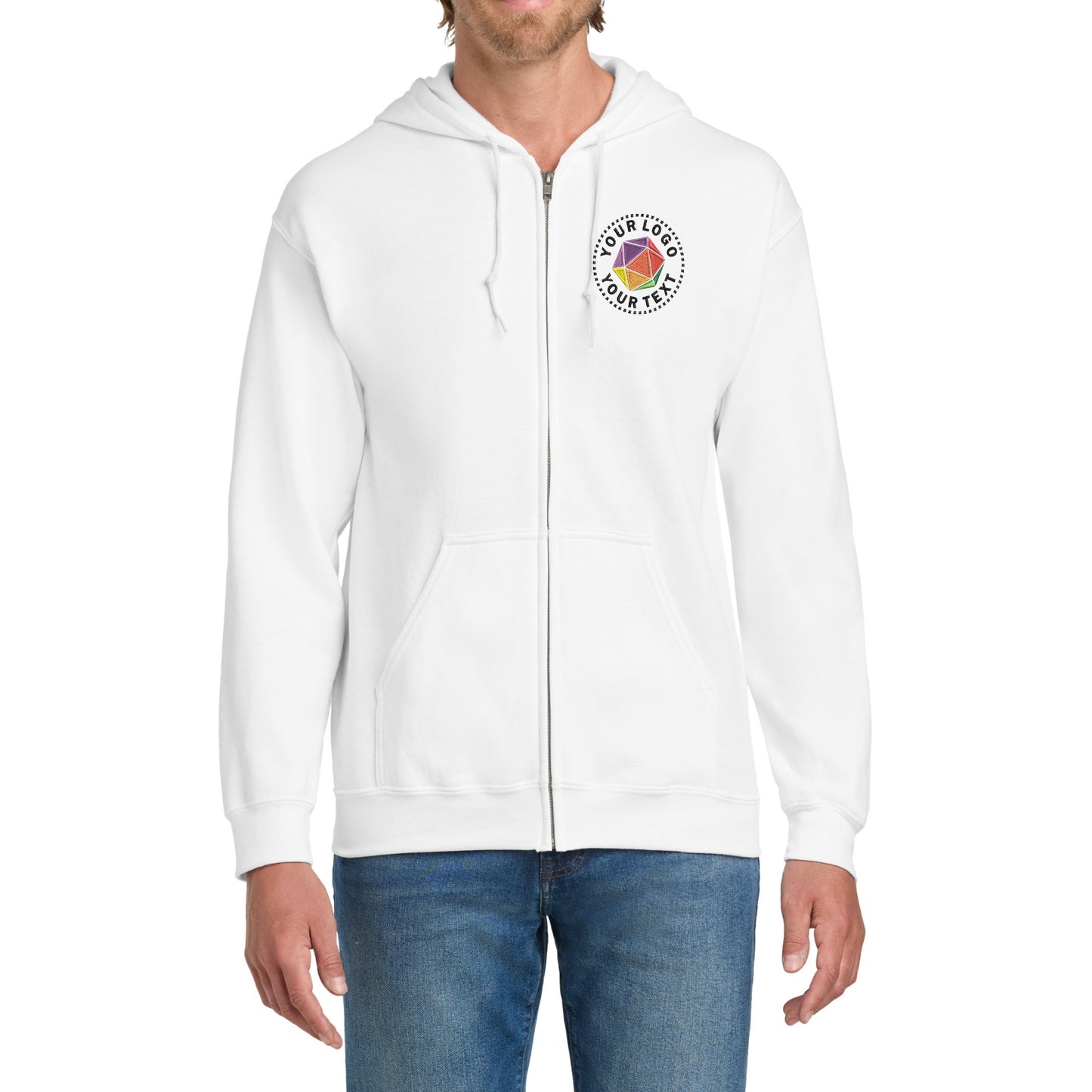 Gildan® Custom Embroidered Heavy Blend™ Full-Zip Hooded Sweatshirt - 18600