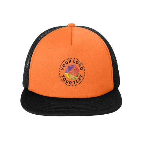 District® Custom Embroidered Flat Bill Snapback Trucker Cap - DT624