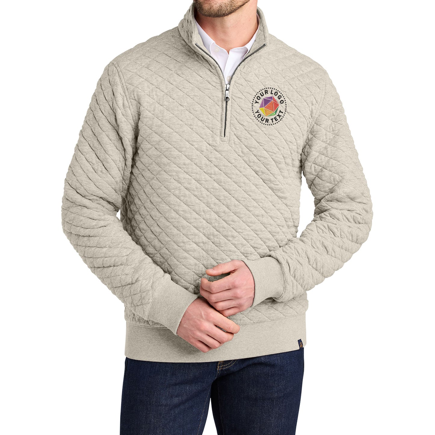Brooks Brothers® Custom Embroidered Diamond Quilt 1/4-Zip  -  BB18212