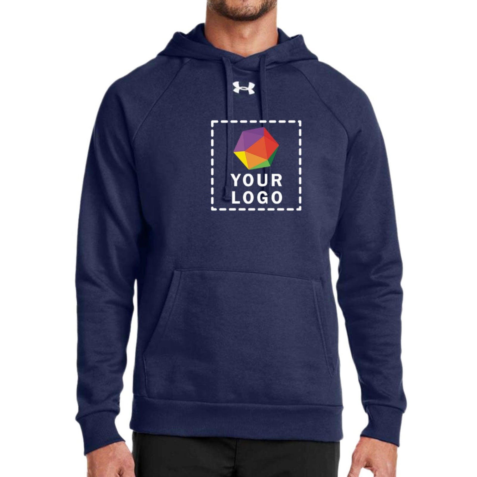 Under Armour Custom Printed Men's Rival Fleece Hooded Sweatshirt - 1379757