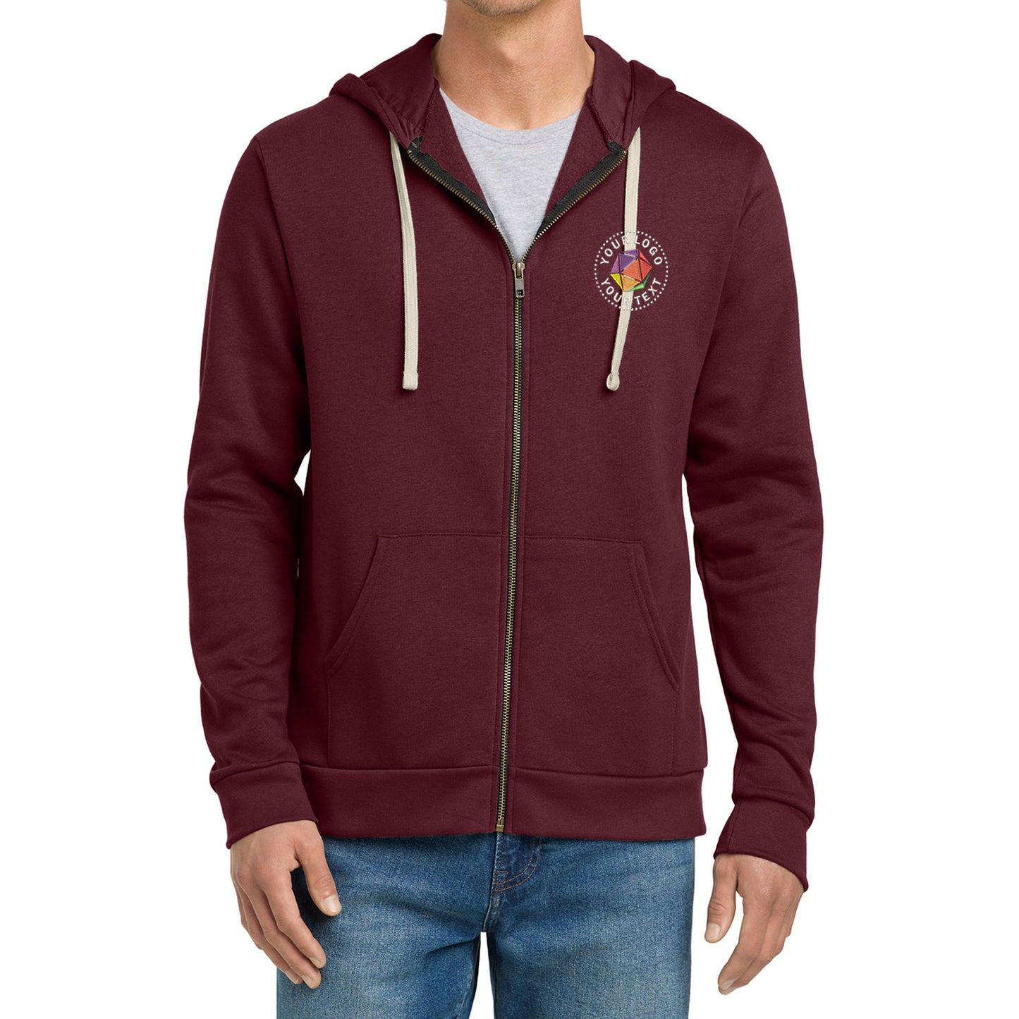 Next Level Apparel® Adult Santa Barbara Custom Embroiderd Zip Hoodie - NL9602