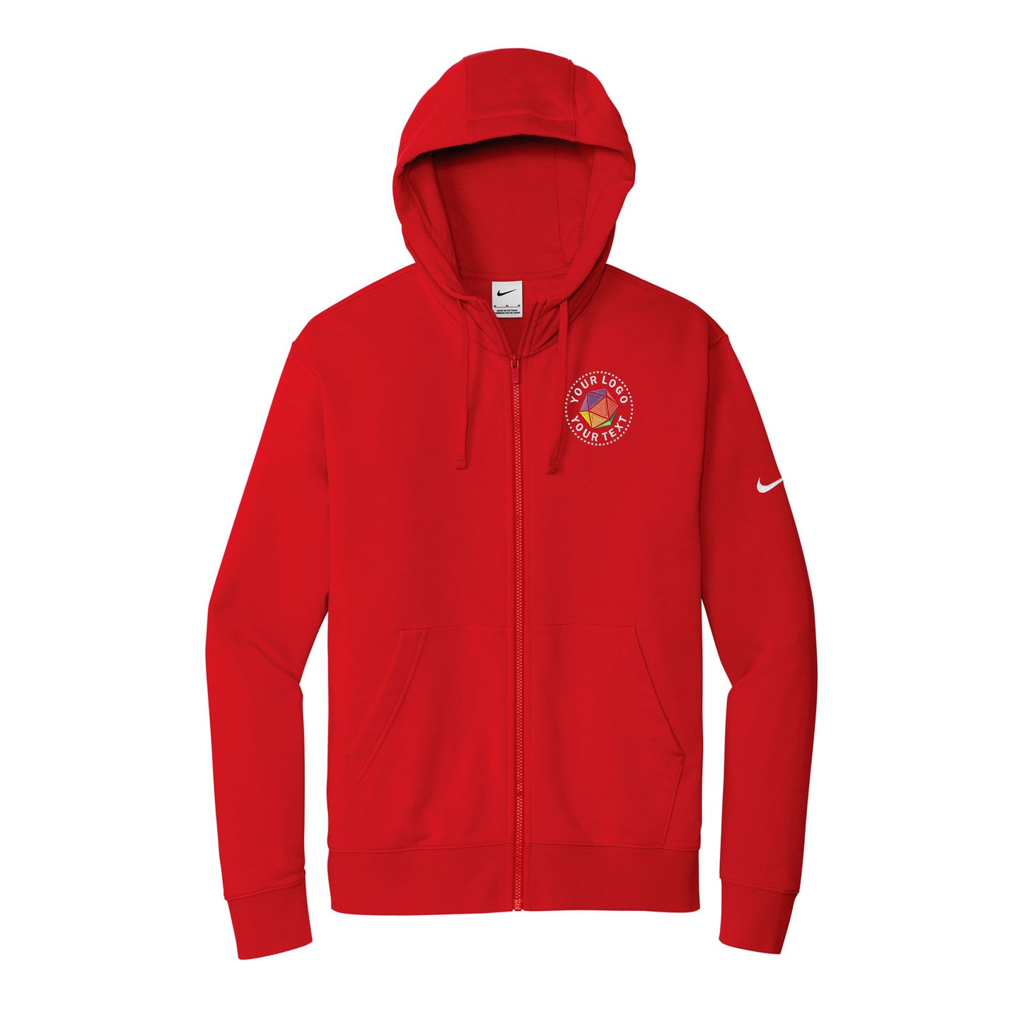 Nike Custom Embroidered Club Fleece Sleeve Swoosh Full-Zip Hoodie - NKDR1513