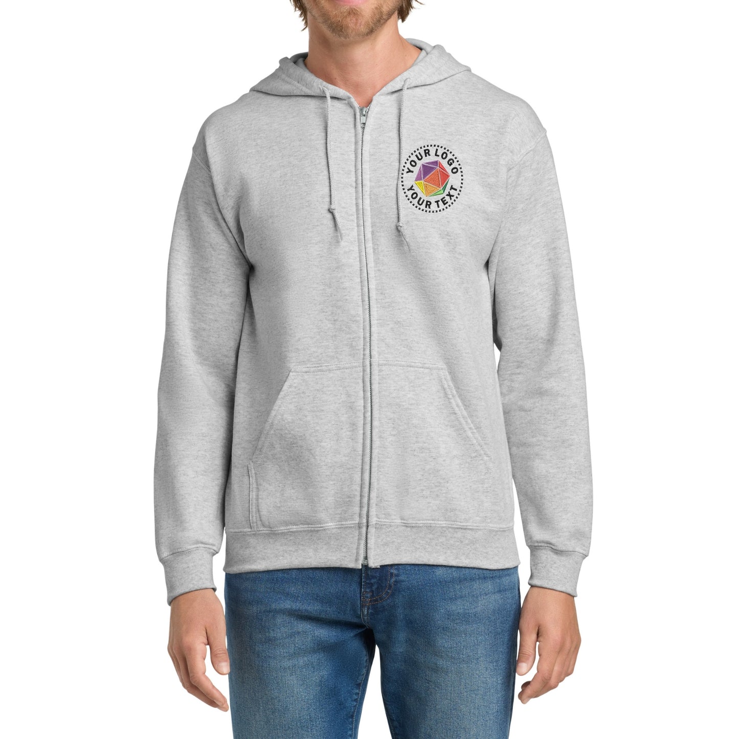 Gildan® Custom Embroidered Heavy Blend™ Full-Zip Hooded Sweatshirt - 18600