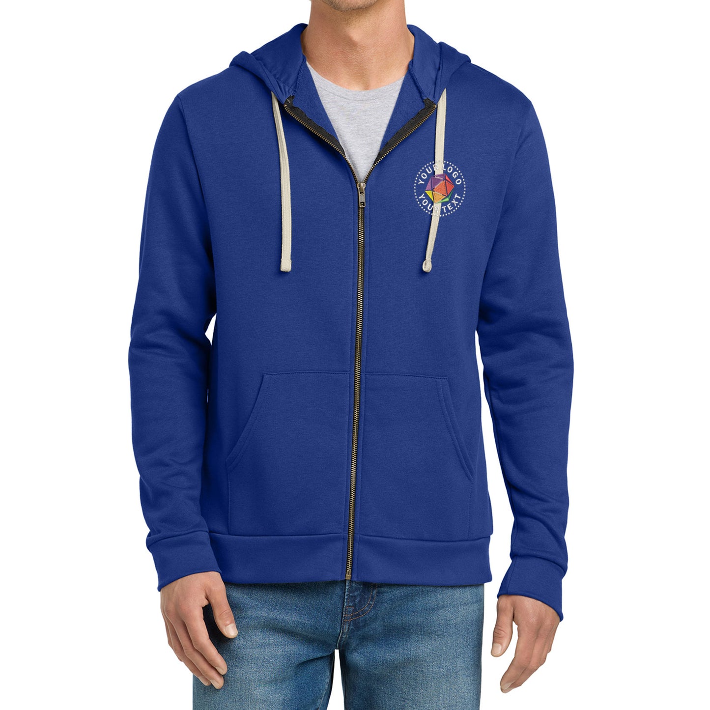 Next Level Apparel® Adult Santa Barbara Custom Embroiderd Zip Hoodie - NL9602