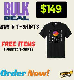 FREE DEAL | BUY 6 -TSHIRTS | GET 3 T-SHIRTS FREE | $149 ONLY