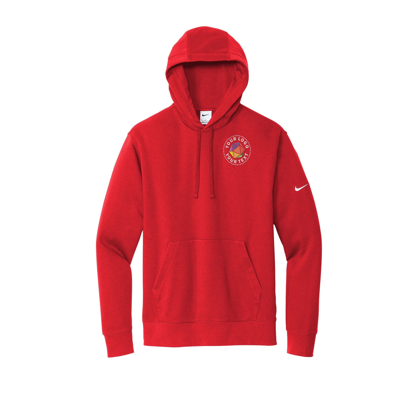 Nike Custom Embroidered Club Fleece Sleeve Swoosh Pullover Hoodie - NKDR1499