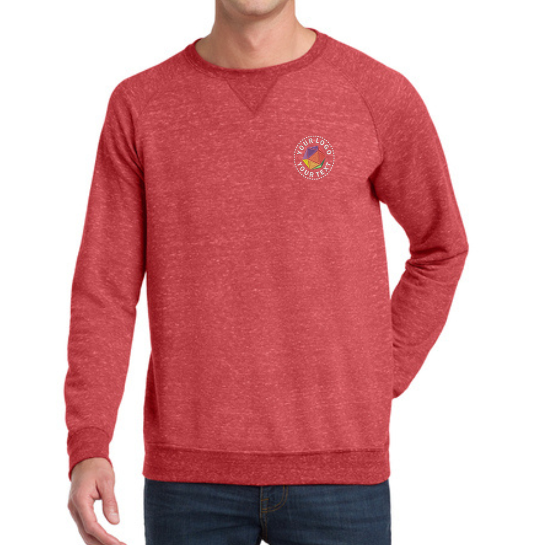 Jerzees ® Custom Embroidered Snow Heather French Terry Raglan Crew  - 91M