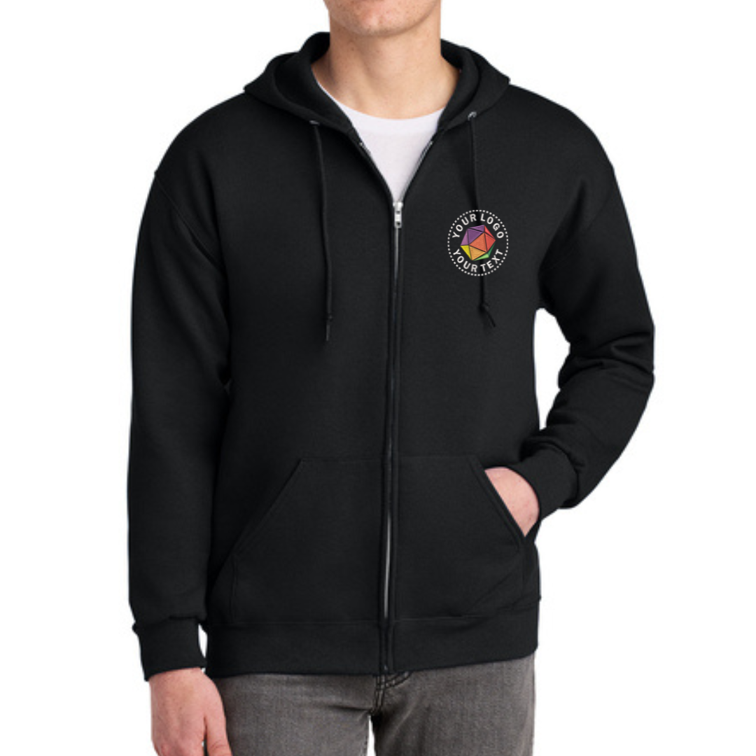 Jerzees® NuBlend® Custom Embroidered Full-Zip Hooded Sweatshirt - 993M