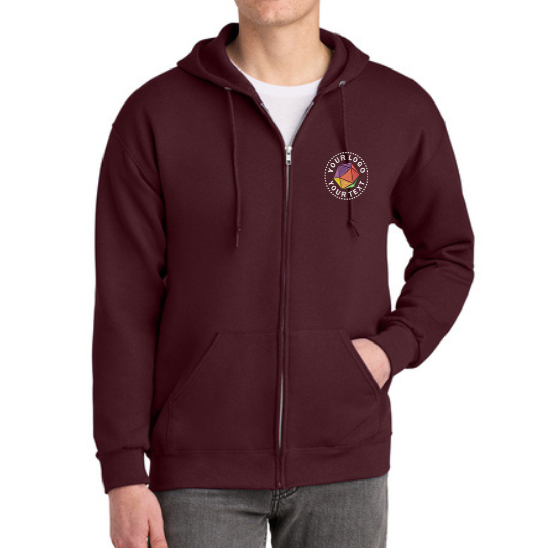 Jerzees® NuBlend® Custom Embroidered Full-Zip Hooded Sweatshirt - 993M