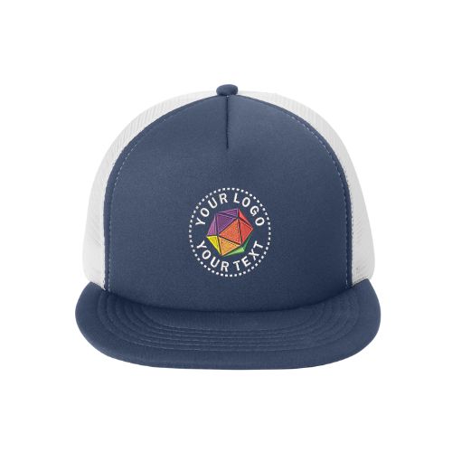 District® Custom Embroidered Flat Bill Snapback Trucker Cap - DT624