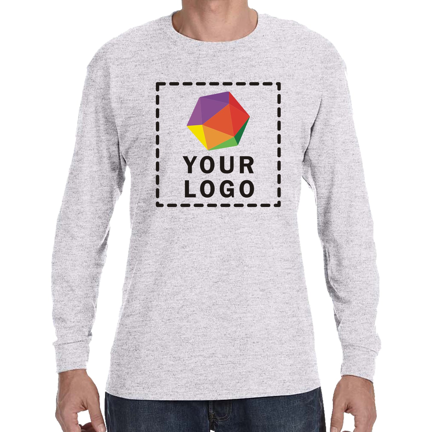 Jerzees® Dri-Power® 50/50 Cotton/Poly Custom Printed Long Sleeve T-Shirt. 29LS