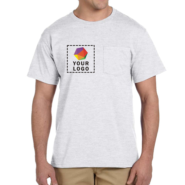 Jerzees® Dri-Power® 50/50 Cotton/Poly Custom Printed Pocket T-Shirt. 29MP