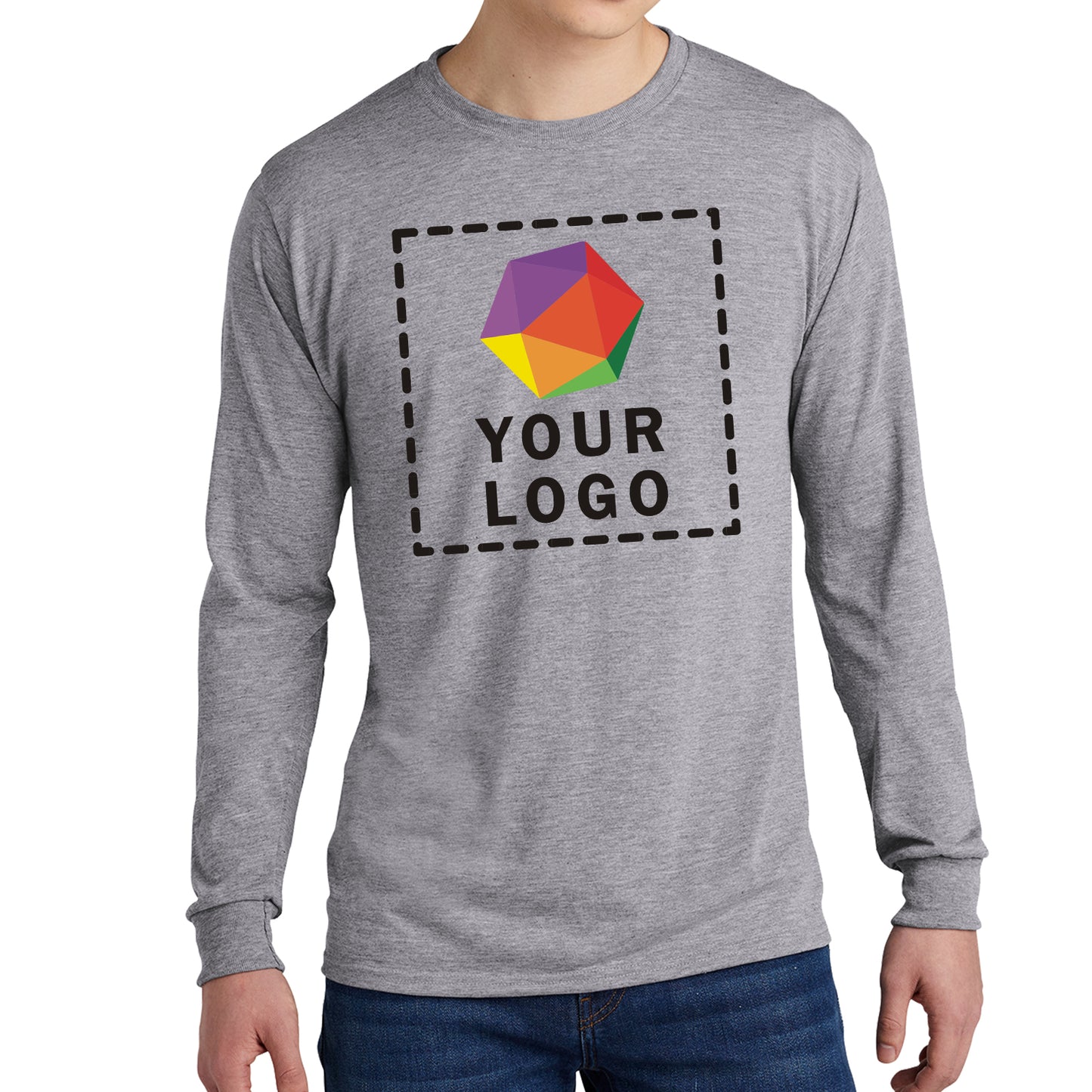 Jerzees® Dri-Power® 100% Polyester Custom Printed Long Sleeve T-Shirt. 21LS