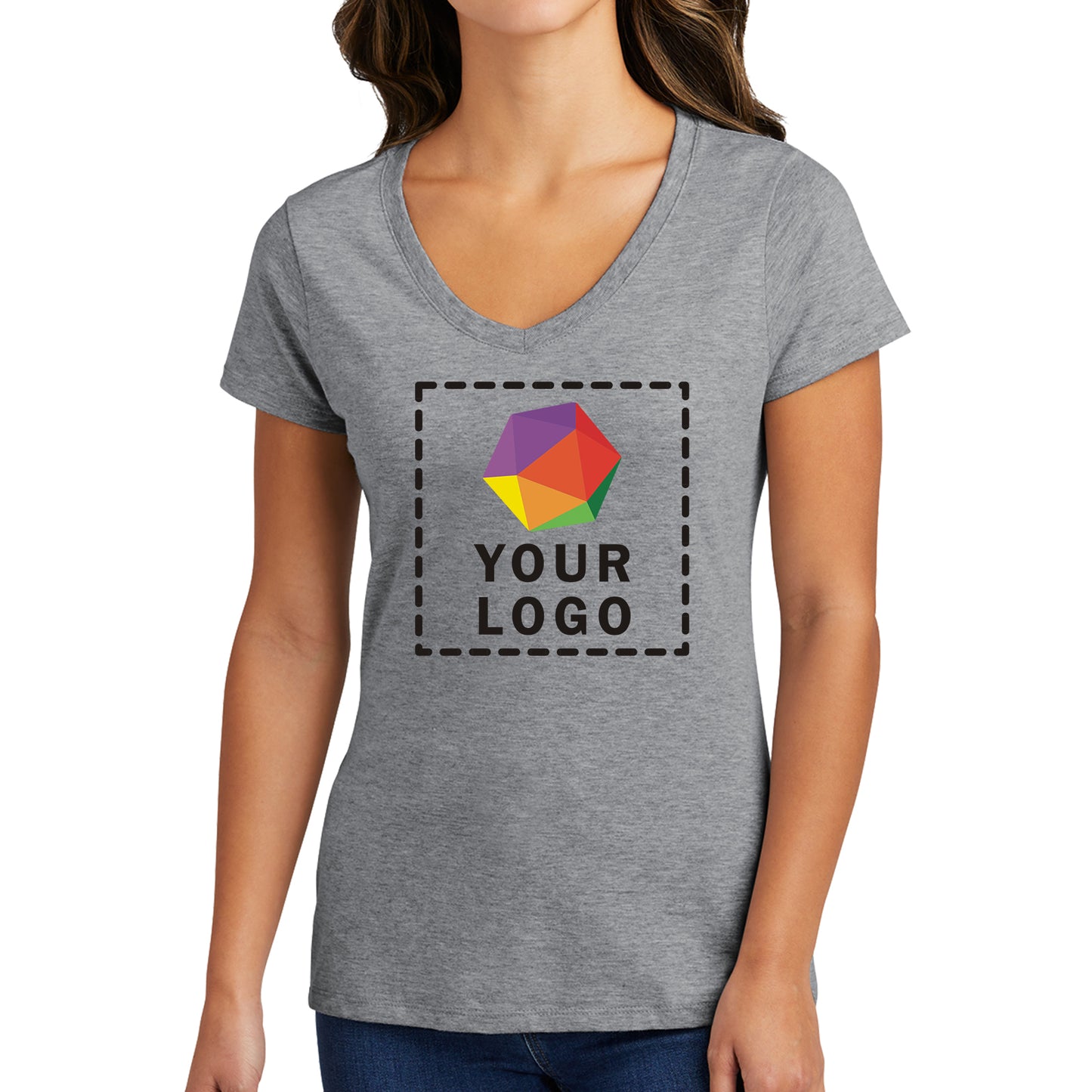 Port & Company® Custom Printed Women's Fan Favorite™ V-Neck Tee - LPC450V