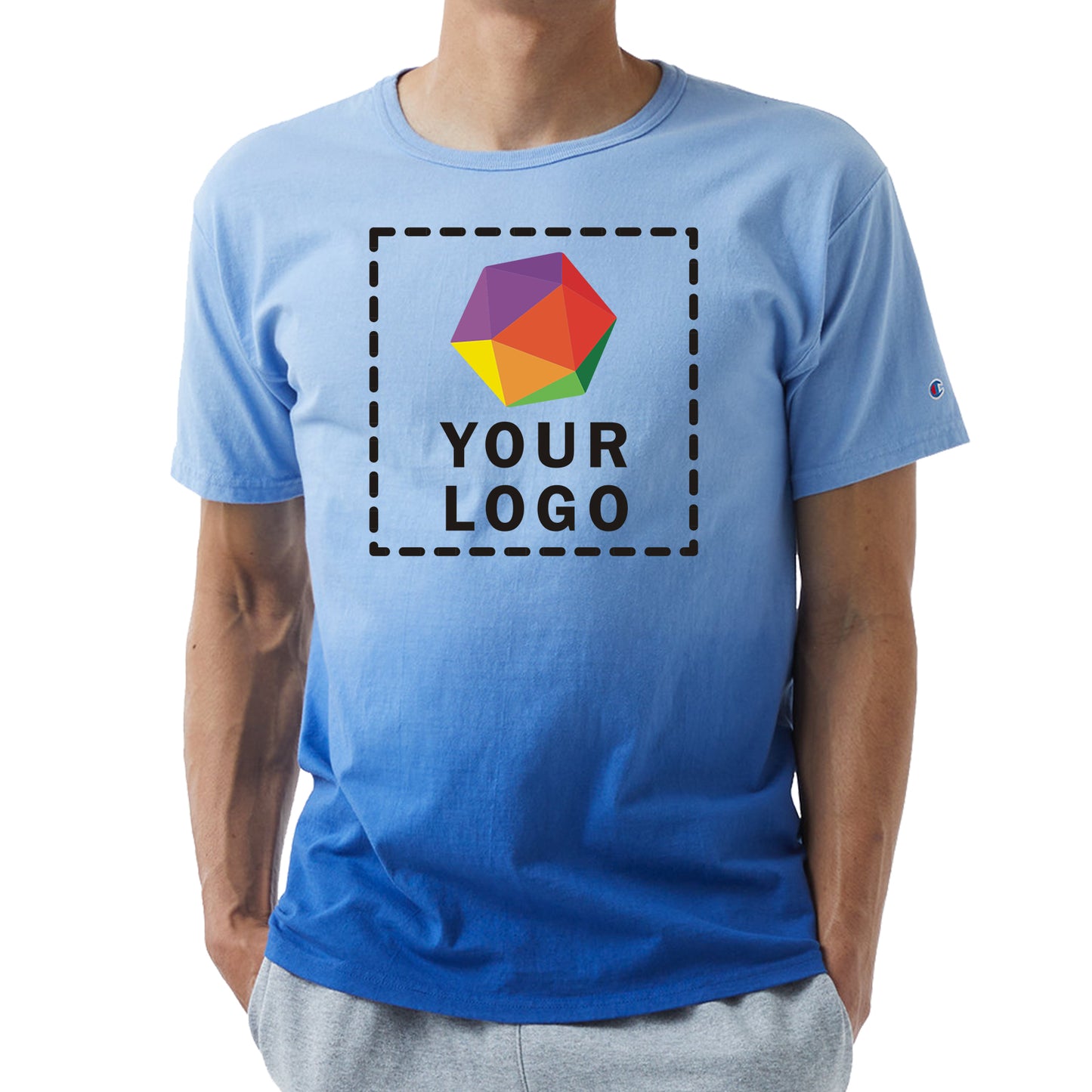 Champion Custom Printed Unisex Classic Jersey Dip Dye T-Shirt - CD100D