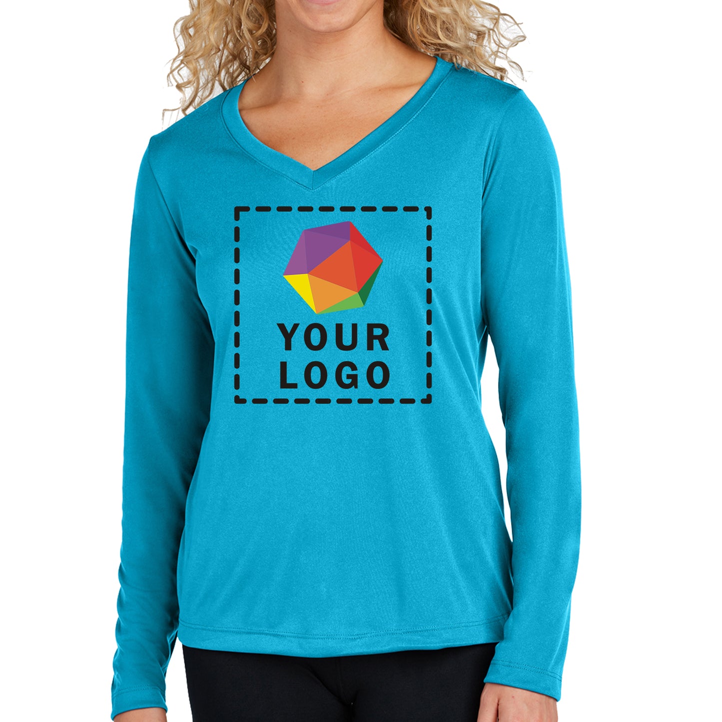 Sport-Tek® Custom Printed Women's Long Sleeve PosiCharge® Competitor™ V-Neck Tee - LST353LS