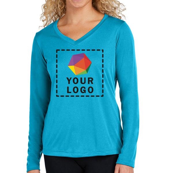 Sport-Tek® Custom Printed Women's Long Sleeve PosiCharge® Competitor™ V-Neck Tee - LST353LS