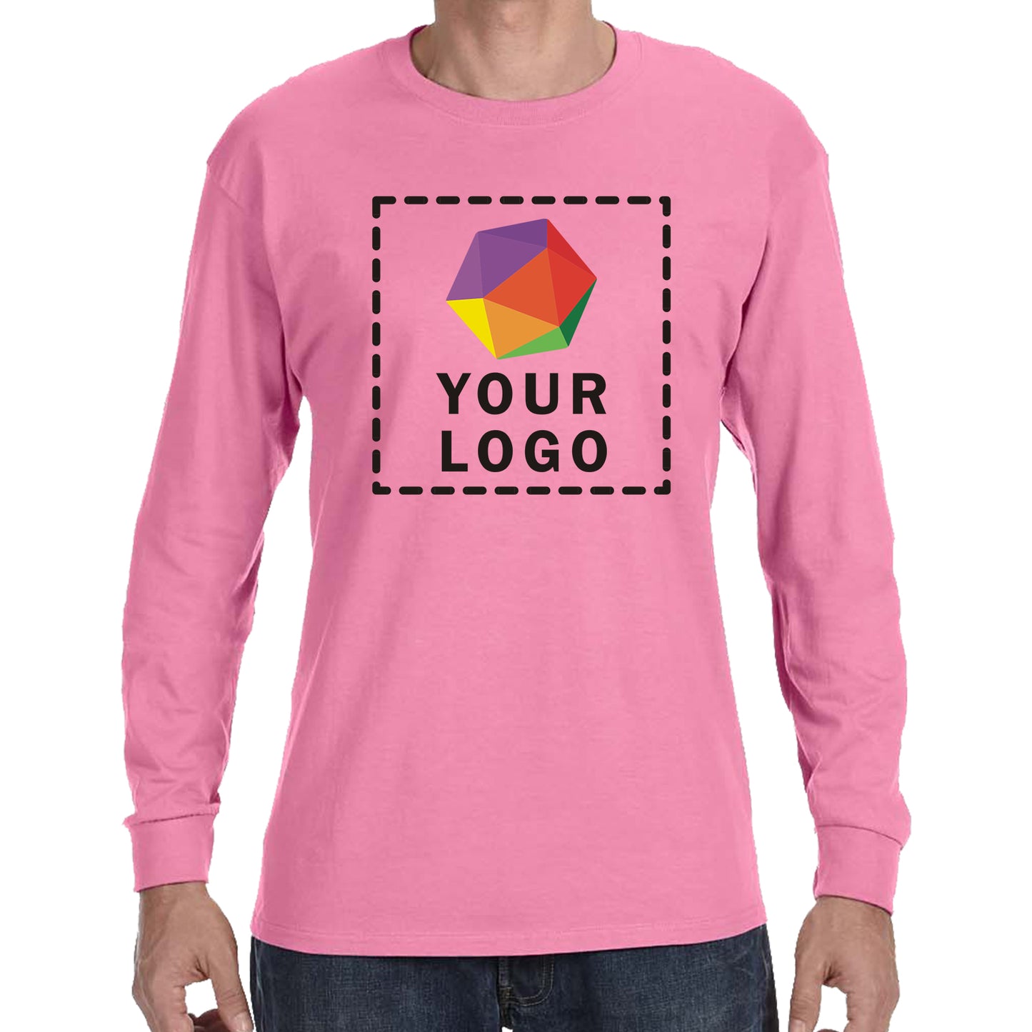 Jerzees® Dri-Power® 50/50 Cotton/Poly Custom Printed Long Sleeve T-Shirt. 29LS