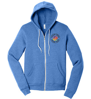 BELLA+CANVAS® Custom Embrodiered Unisex Sponge Fleece Full-Zip Hoodie - BC3739